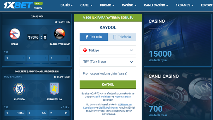 1xbet üyelik açma